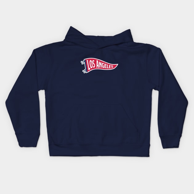 Los Angeles Pennant - Blue Kids Hoodie by KFig21